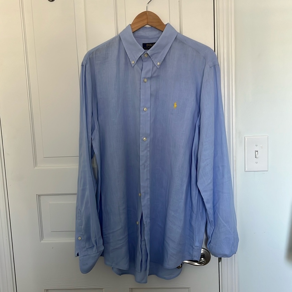 BNWT POLO Ralph Lauren Classic Fit XL 100% Linen Button Down Shirt